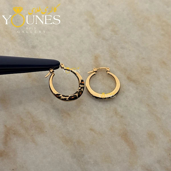 گوشواره طلا حلقه ای پلنگی